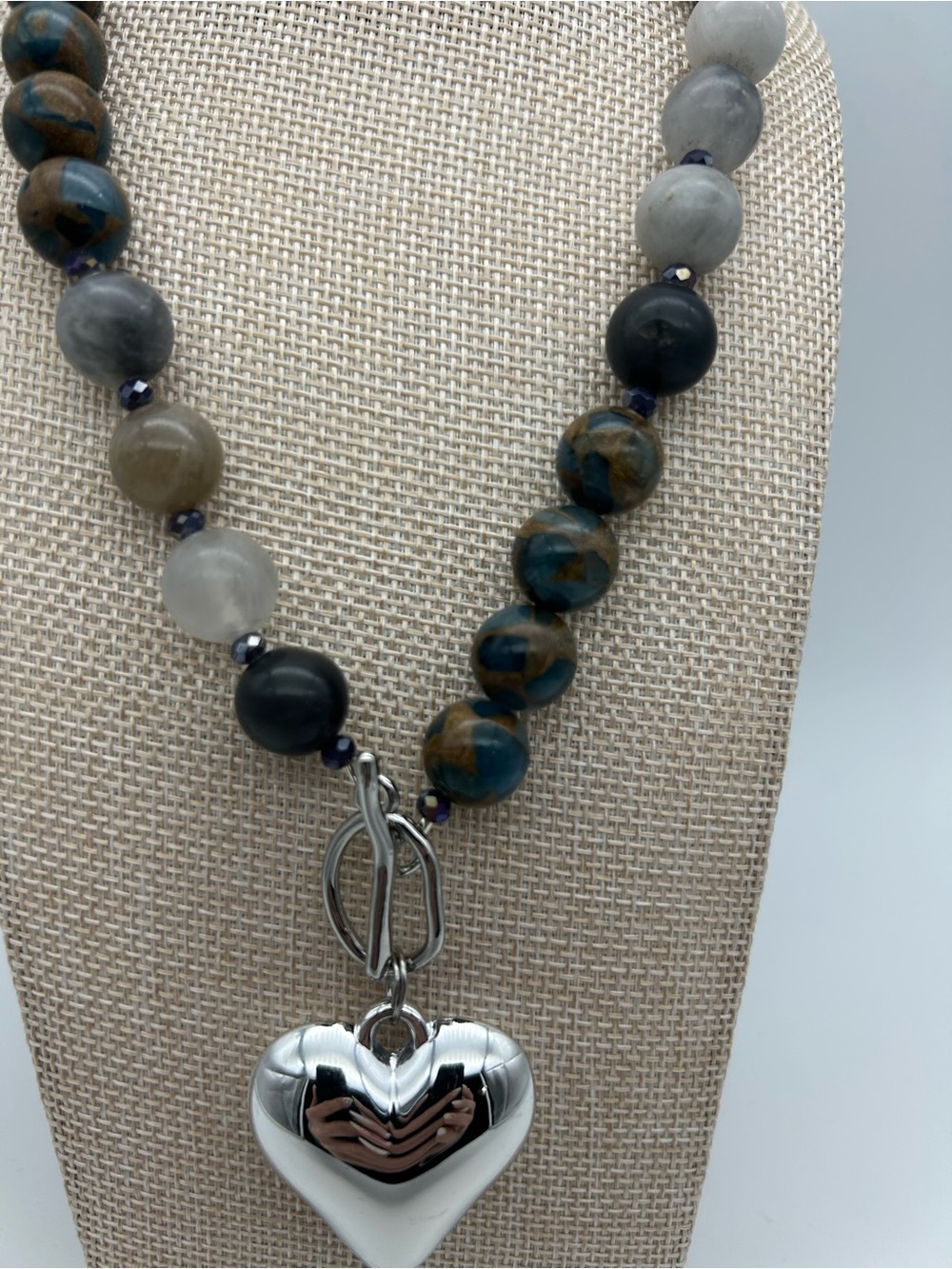 Smoky Quartz with Heart Pendant Necklace
